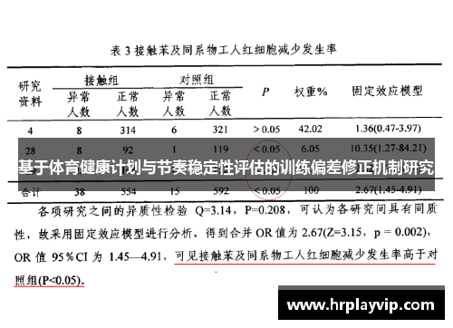 基于体育健康计划与节奏稳定性评估的训练偏差修正机制研究